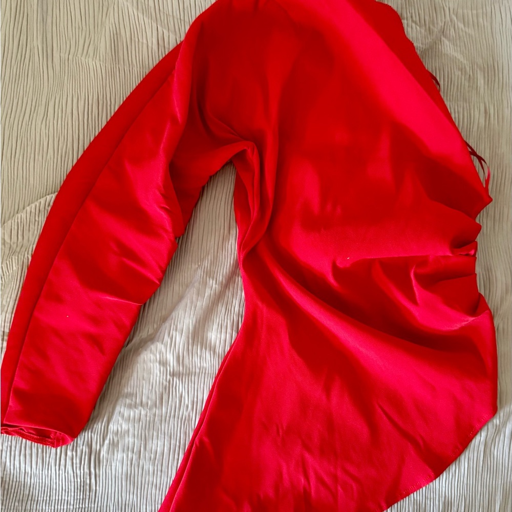 Vibrant Red Long Sleeve Top